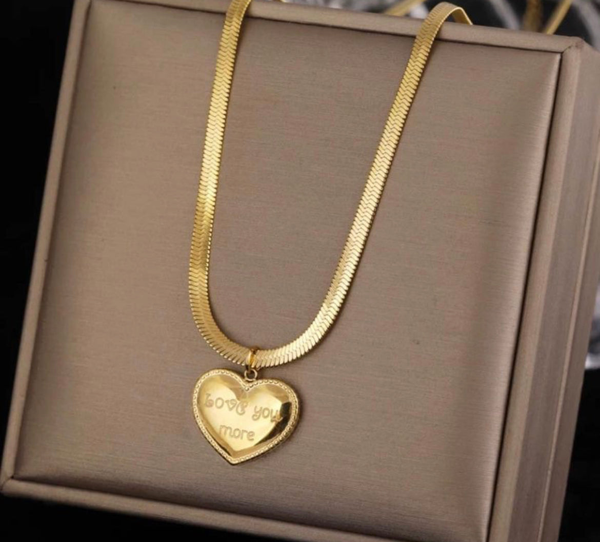 Love you more gold on sale necklace