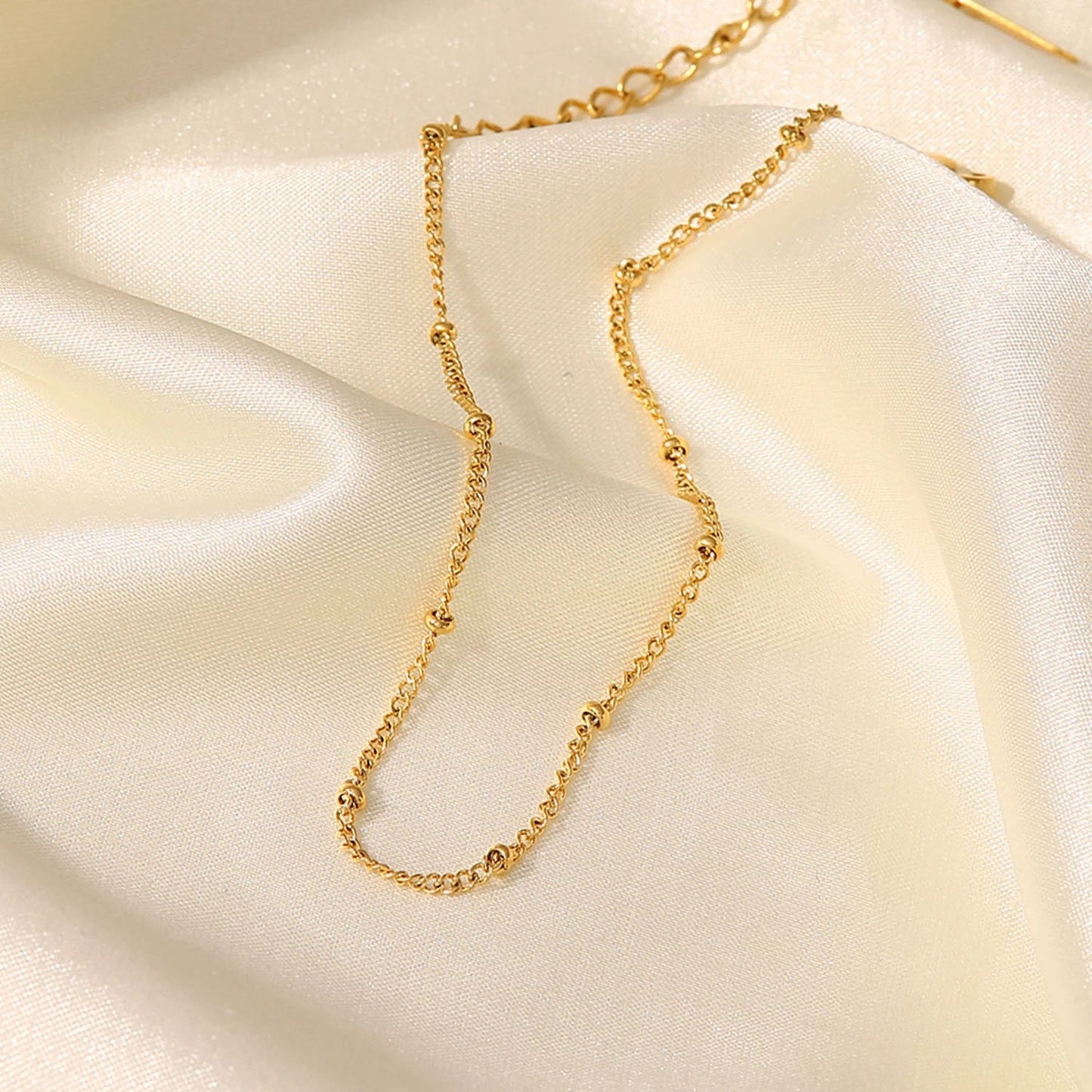 18k Gold  Dotted Chain Anklet