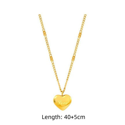 Puffed Heart 'Love' Necklace
