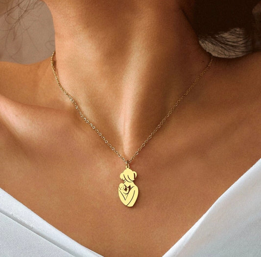 Mom & Baby Embrace Necklace