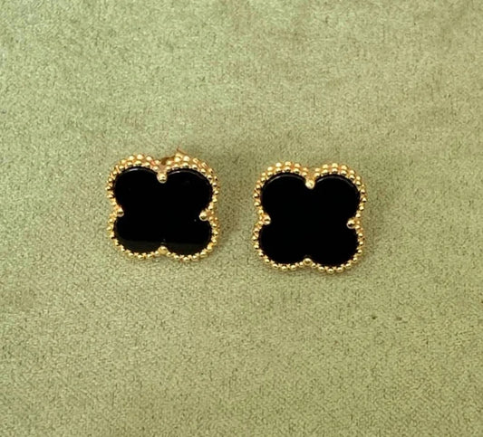 Black Clover Stud Earrings